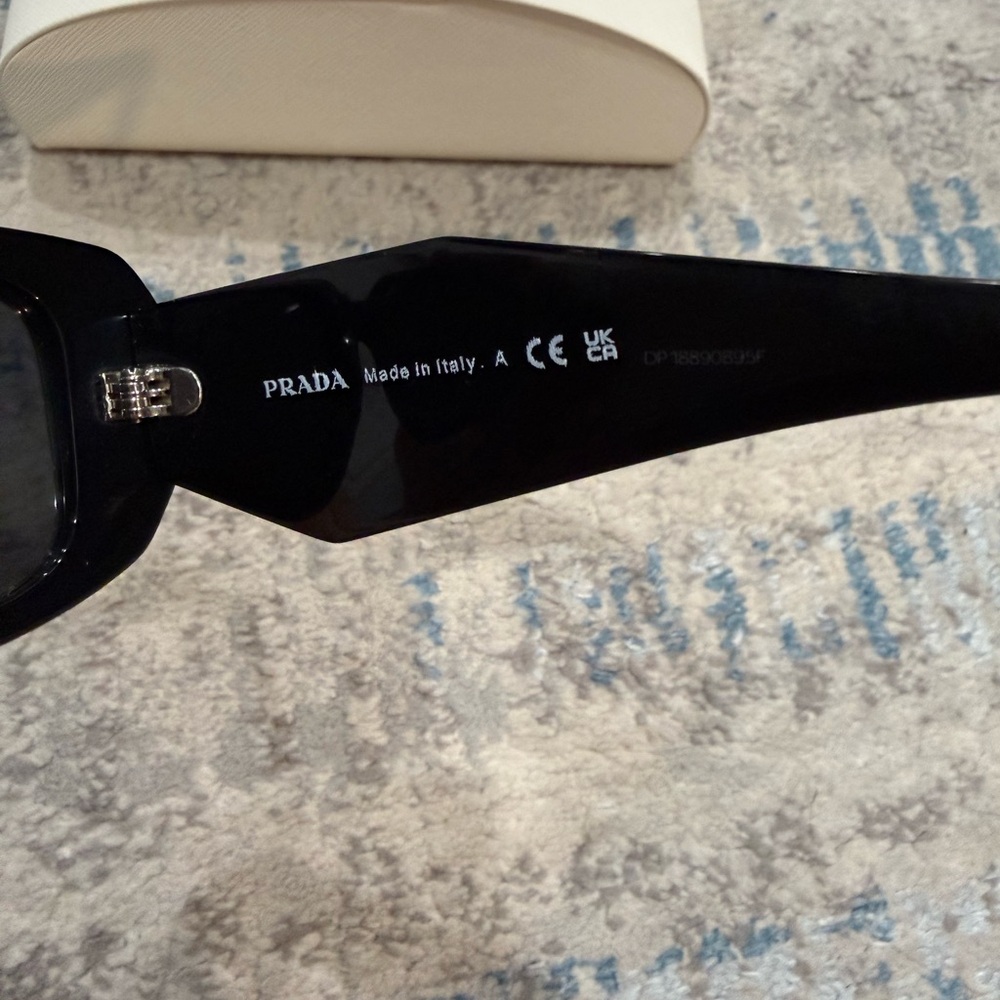 Prada Black Authentic Chunky Rectangular Sunglass… - image 5